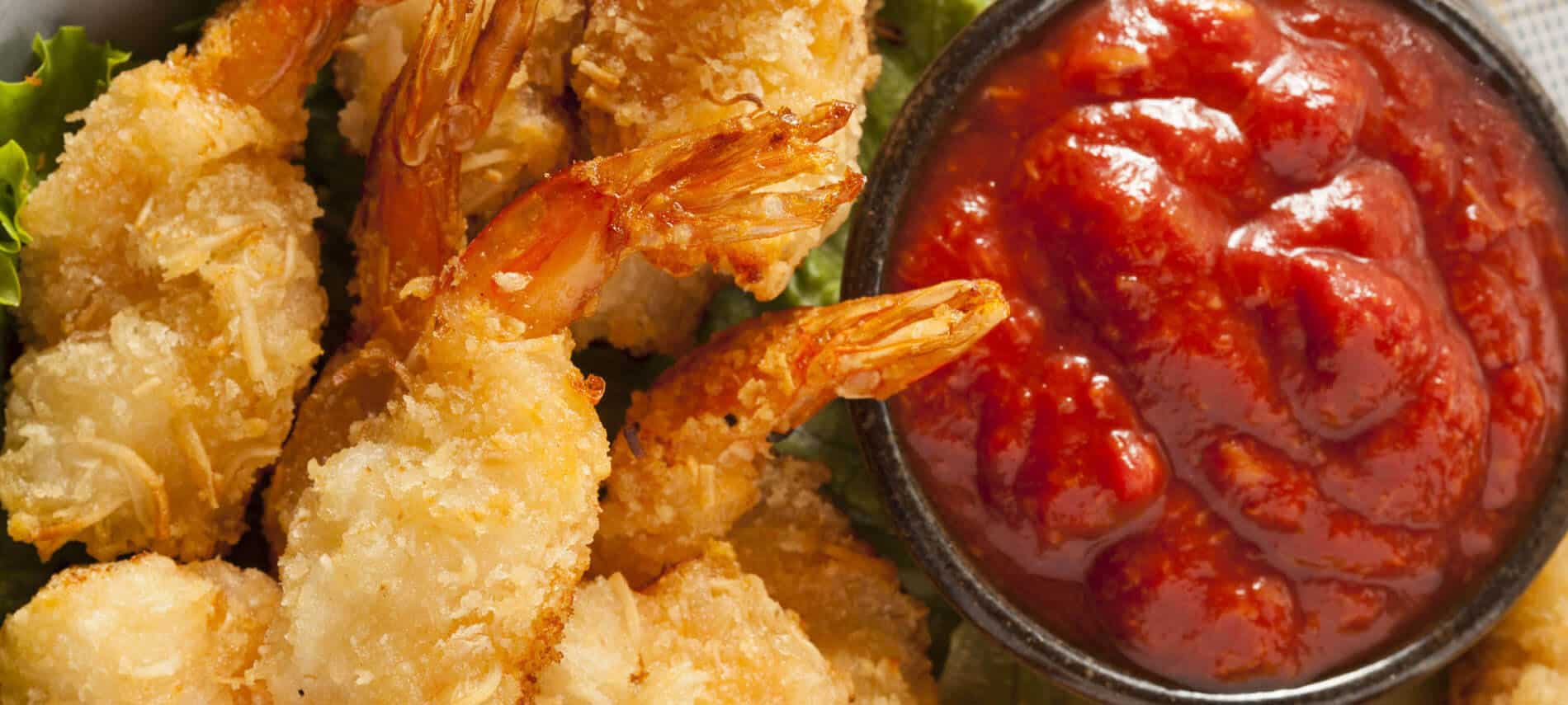 Cocktail Sauce with Golden Fried Shrimp