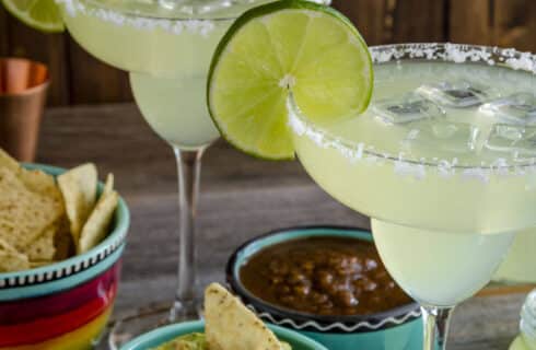 Margaritas with Lime, Chips and Salsa