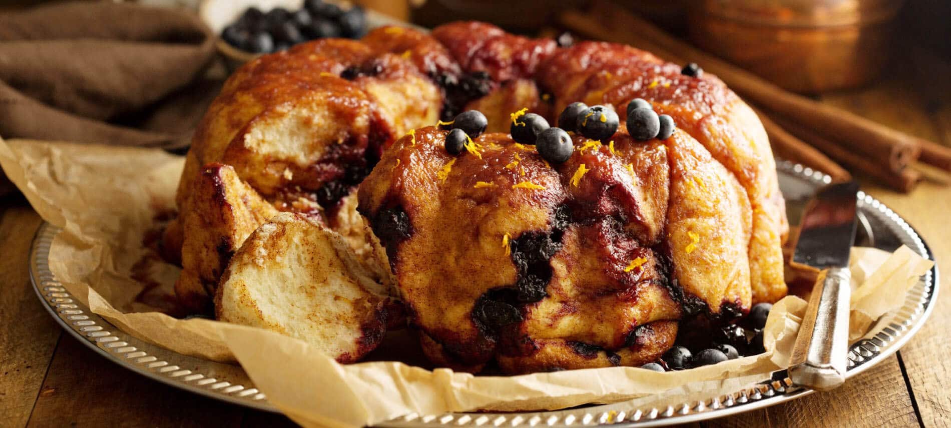 Monkey Bread with Blueberries and Lemon Zest