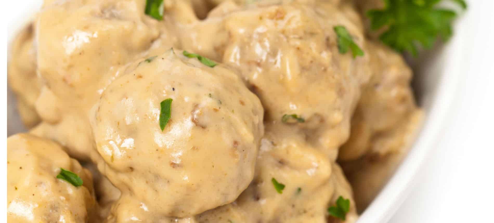 Swedish meatballs in a cream sauce